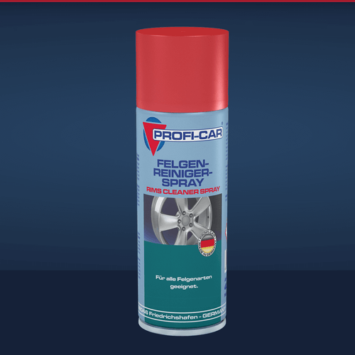 Produktbild PROFI-CAR Felgenreiniger Spray Dose 400 ml auf dunklem Hintergrund PROFI-CAR Online Shop